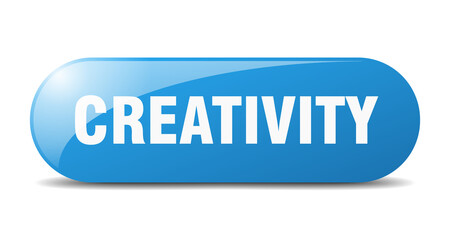 creativity button. sticker. banner. rounded glass sign