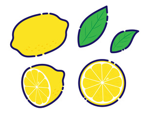 Lemon illustration set material / vector