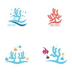 Fototapeta na wymiar Coral reefs logo design vector illustration