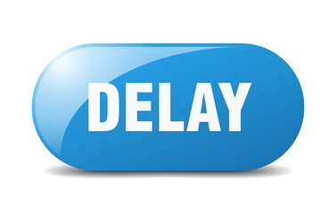delay button. sticker. banner. rounded glass sign