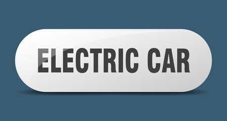 electric car button. sticker. banner. rounded glass sign