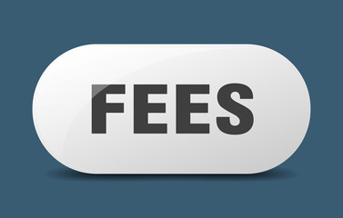 fees button. sticker. banner. rounded glass sign