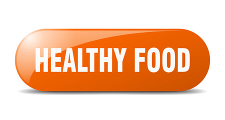 healthy food button. sticker. banner. rounded glass sign