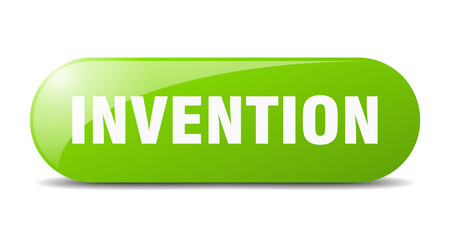 invention button. sticker. banner. rounded glass sign