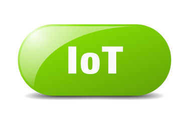 iot button. sticker. banner. rounded glass sign