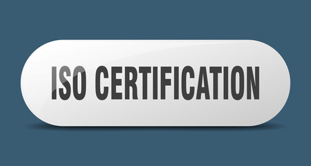iso certification button. sticker. banner. rounded glass sign
