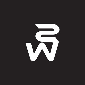 letter 2w simple linked lines art logo vector