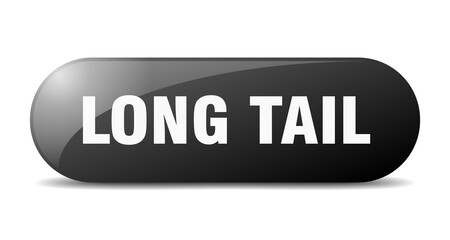 long tail button. sticker. banner. rounded glass sign