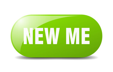 new me button. sticker. banner. rounded glass sign