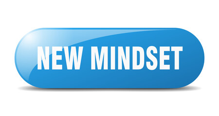 new mindset button. sticker. banner. rounded glass sign