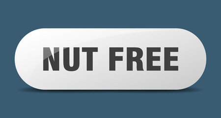 nut free button. sticker. banner. rounded glass sign