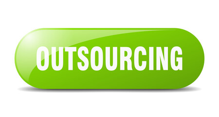 outsourcing button. sticker. banner. rounded glass sign