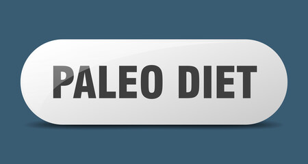 paleo diet button. sticker. banner. rounded glass sign