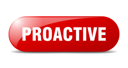 proactive button. sticker. banner. rounded glass sign