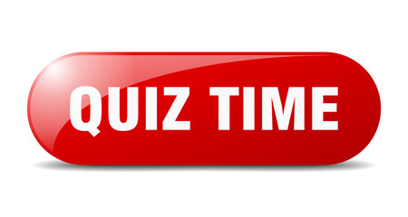 quiz time button. sticker. banner. rounded glass sign
