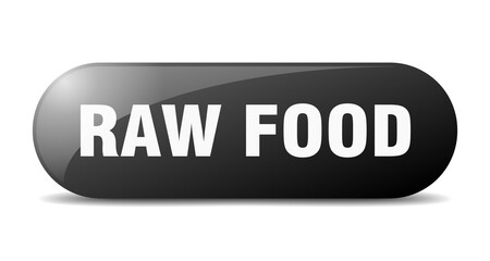 raw food button. sticker. banner. rounded glass sign