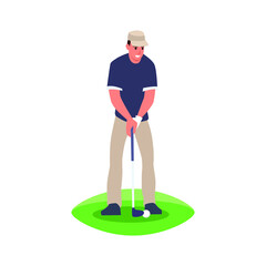 Illustration of a Golfer with a Golf Club