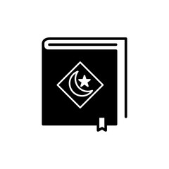 quran icon vector glyph style design