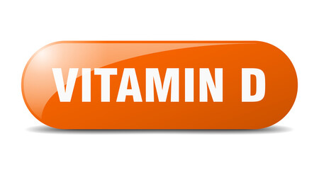 vitamin d button. sticker. banner. rounded glass sign