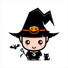 cute wizard character vector design