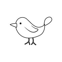 cute bird icon, line style