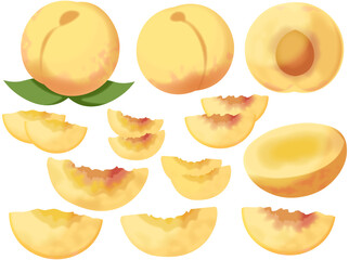 色々な黄色い桃