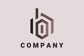 Hexagon vector logo for real estate,  building construction and general business with line and arrow elements forming a home and shield illustration.