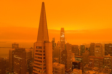Smoky skies in San Francisco during California fire season
