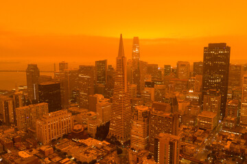 Smoky skies in San Francisco during California fire season
