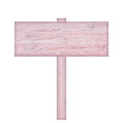 Wooden sign isolated on white background.