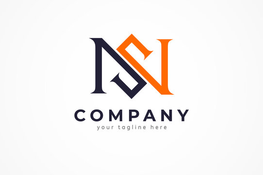 Initial Letter N and S monogram logo, usable for business and personal logos, flat design logo template, vector illustration