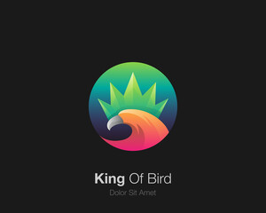 Bird logo. King of bird icon logo