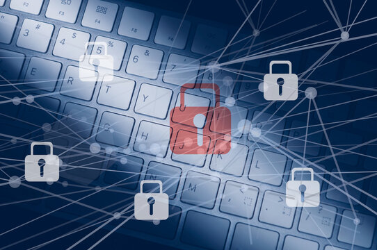 インターネットセキュリティとデータ保護、個人情報　クラウド　サイバーセキュリティ　DX デジタルトランスフォーメーションのイメージ