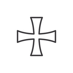 Fototapeta premium Columbus cross line style icon vector design
