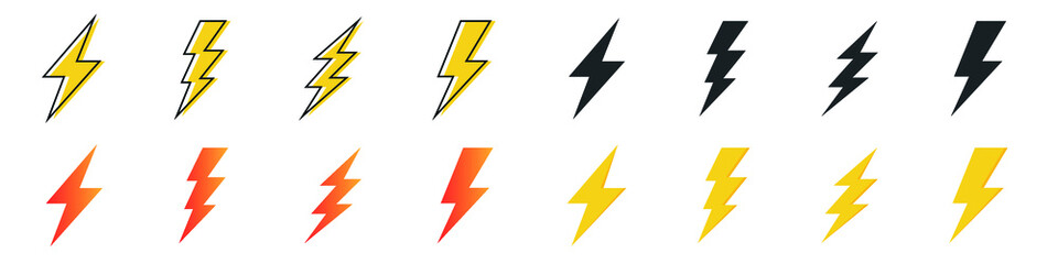 Fototapeta Creative vector illustration of thunder and bolt lighting flash icon, electric power symbol,  obraz