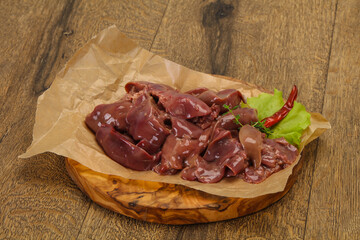 Raw chicken liver ready for cooking