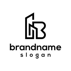 Letter B building logo design vector