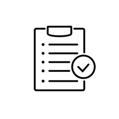 Clipboard with checklist icon, symbol for web site and app design. Vector illstration.