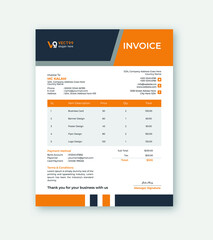  Creative and Modern Business Invoice template design Vector.