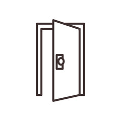 door house line style icon vector design