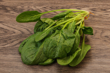 Fresh green Spinach leaves heap