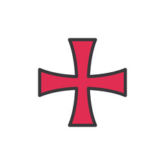 Columbus cross line and fill style icon vector design