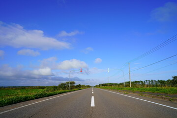 北海道　釧路の一本道
