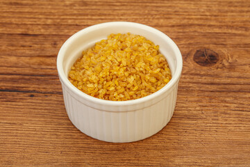 Vegetarian cuisine - dry bulgur for cooking