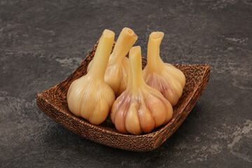 Marinated garlic in the bowl