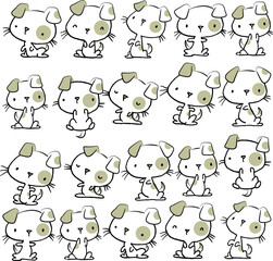 vector cartoon dogs set background