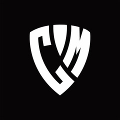 CM Logo monogram with shield elements shape design template