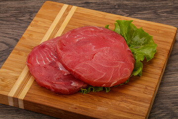 Raw tuna steak for grill