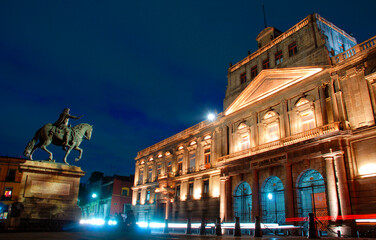 Fototapeta na wymiar Vista nocturna centro Ciudad de México