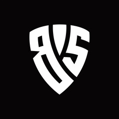 Naklejka premium BS Logo monogram with shield elements shape design template